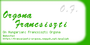 orgona francsiszti business card